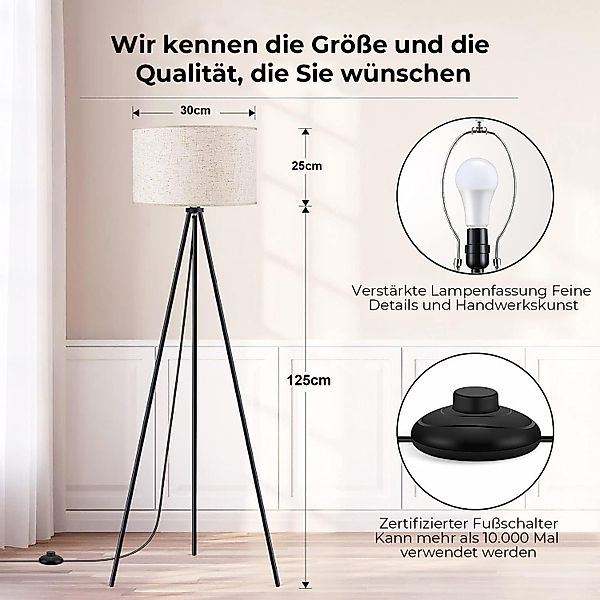 SERBASIC LED Stehlampe Holz LED Stehlampe günstig online kaufen