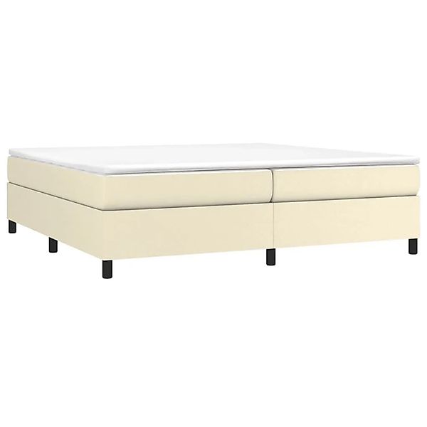 vidaXL Boxspringbett mit Matratze Creme 200x200 cm Kunstleder 3144628 günstig online kaufen