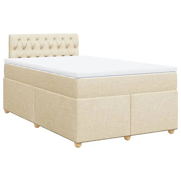 vidaXL Boxspringbett mit Matratze Creme 120x200 cm Stoff 3288959 günstig online kaufen
