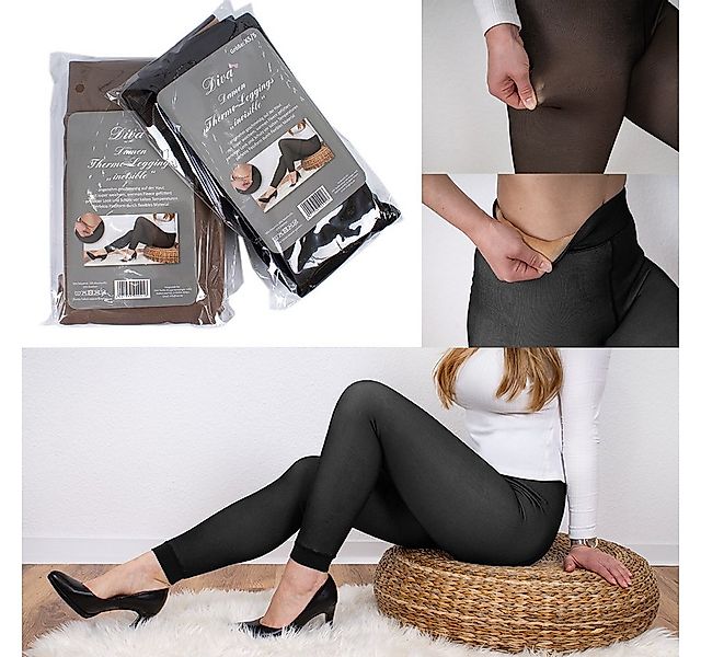 Mojawo Feinstrumpfleggings Da Thermo Leggings Laufhose Warm gefüttert Winte günstig online kaufen