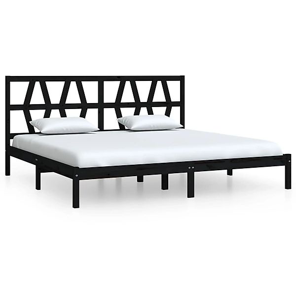 vidaXL Massivholzbett Schwarz Kiefer 200x200 cm1179139 günstig online kaufen