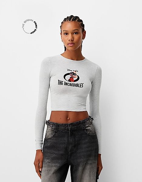 Bershka Langarmshirt The Incredibles Damen 10-12 Grau günstig online kaufen