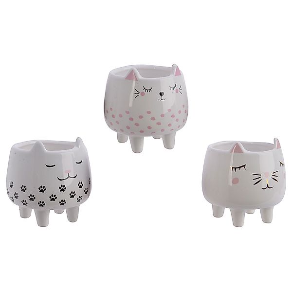 Decoris season decorations Blumentopf, Katze Blumentopf günstig online kaufen