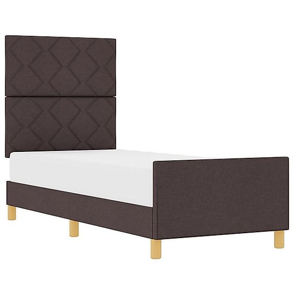 vidaXL Bett Bettgestell Dunkelbraun 80x200 cm aus Stoff (1-tlg) günstig online kaufen