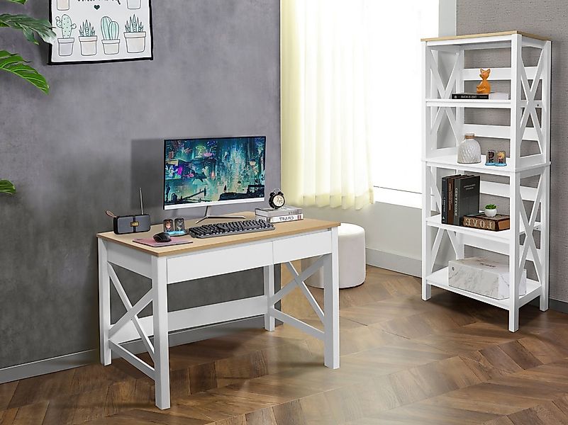 OTTO home Schreibtisch Silba, 2 Schubladen, Landhausstil, Home Office, Brei günstig online kaufen