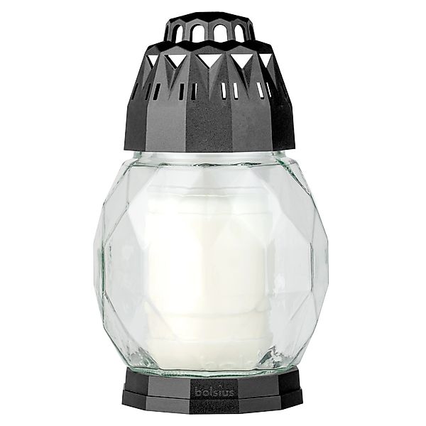 Bolsius Grabkerze Bolsius Grablaterne Diamond aus Glas weiß 178/108 günstig online kaufen