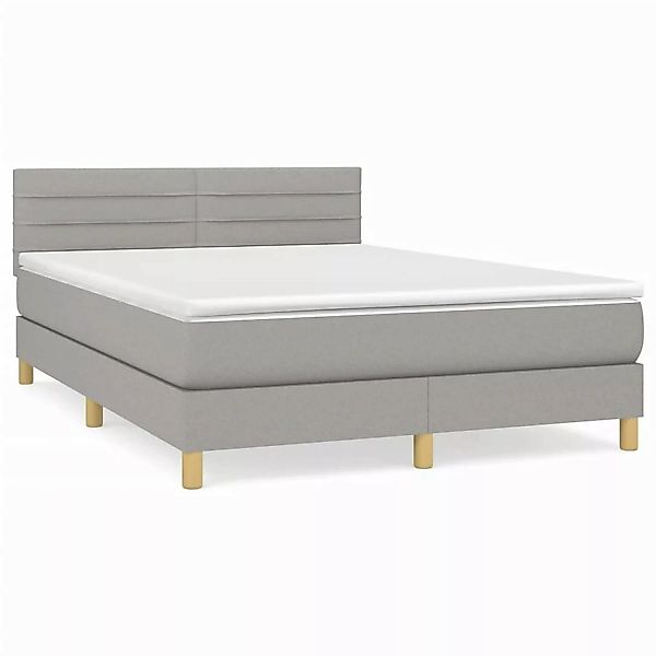 vidaXL Boxspringbett mit Matratze Hellgrau 140x200 cm Stoff1376817 günstig online kaufen