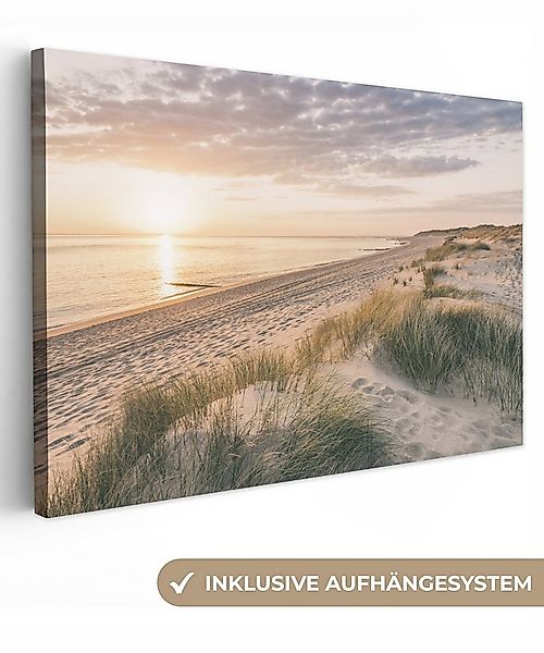 OneMillionCanvasses® Leinwandbild Sonnenaufgang am Strand in Nordfriesland, günstig online kaufen