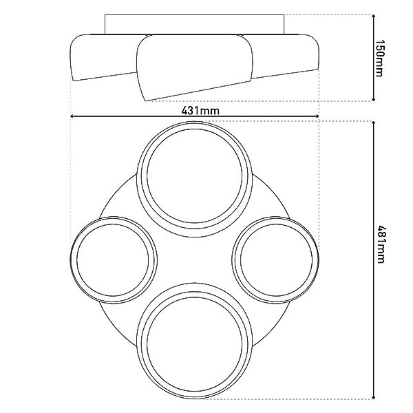 LED-Deckenlampe Eliora, 4-fl., weiß, CCT, Fernbedienung günstig online kaufen