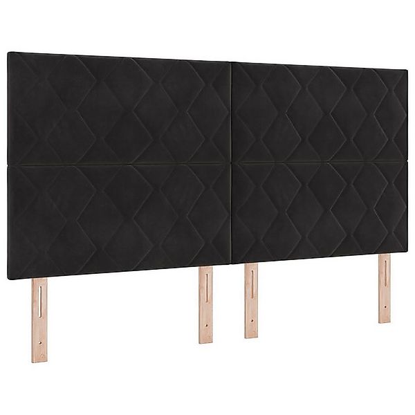 vidaXL Bett Boxspringbett mit Matratze Schwarz Samt (1-tlg) günstig online kaufen