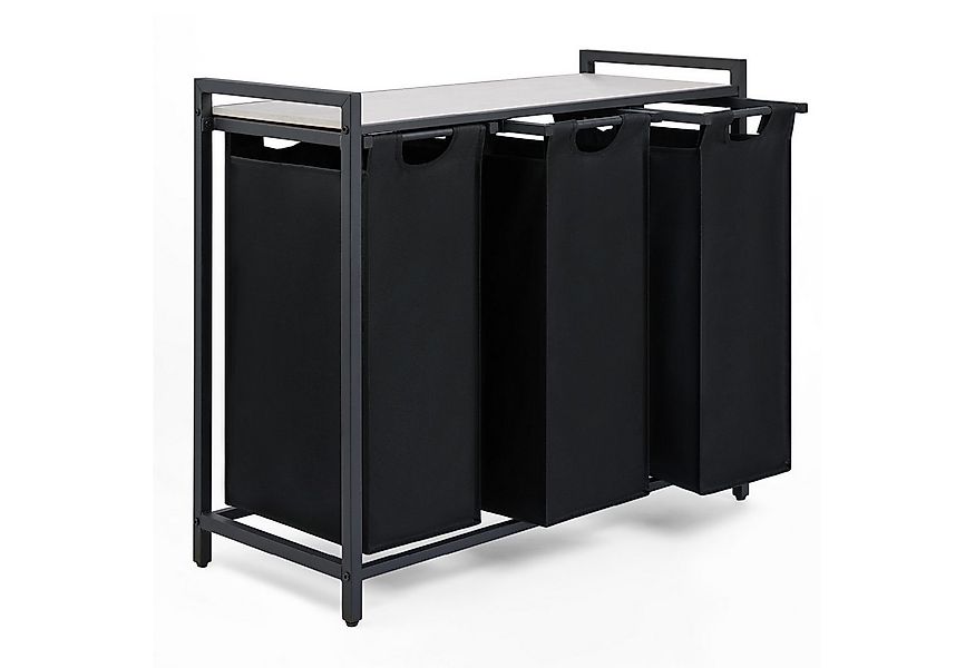 Blumtal Ausziehwäschekorb 2-4 Fächer Wäschesammler mit Ablage und Metallrah günstig online kaufen