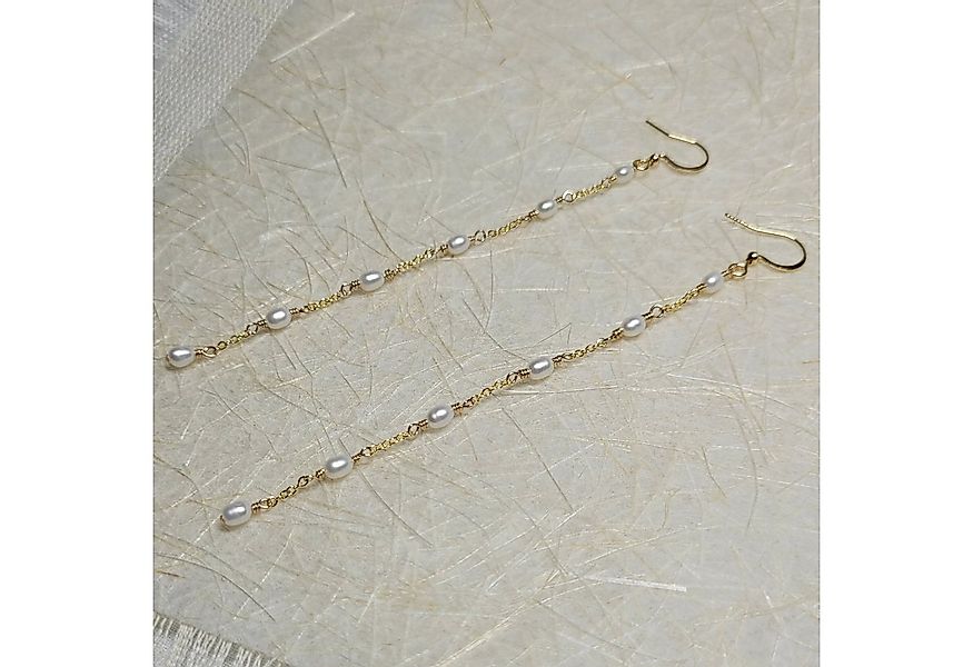 GOLDEN Paar Ohrhänger 14K Gold gefüllte Schnur Perlen Ohrringe, baumelnde P günstig online kaufen