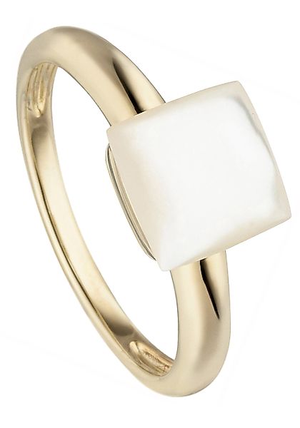 JOBO Fingerring "Ring mit Perlmutt-Einlage", 925 Silber vergoldet günstig online kaufen