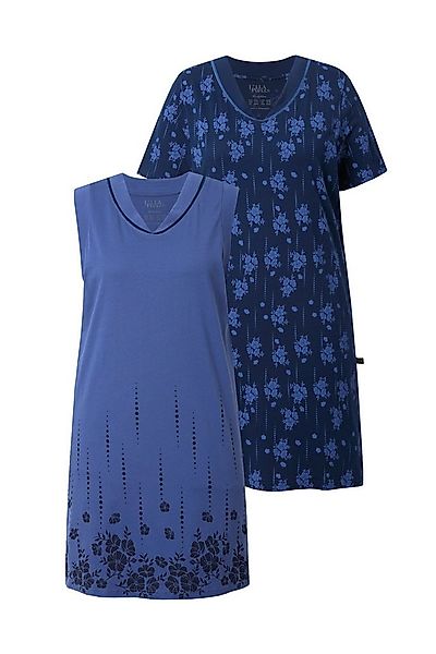 Ulla Popken Bigshirt Bigshirts 2er-Pack Blüten V-Ausschnitt günstig online kaufen