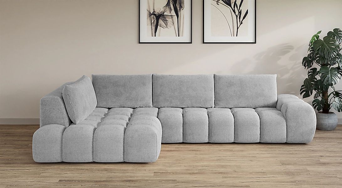OTTO home Ecksofa "AZITA L-Form, XXL 352 cm Designsofa in Bubble-Opitk" los günstig online kaufen
