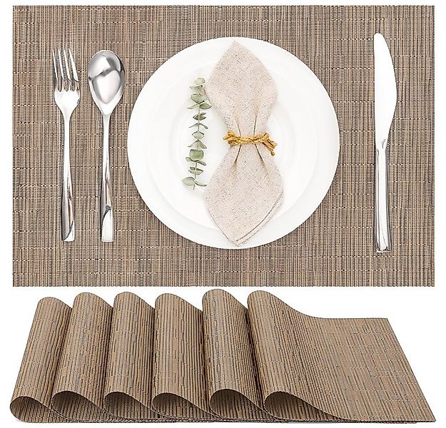 TUWENA Platzset Tischsets Abwaschbar 6er Set, Rutschfest Hitzebeständig Pla günstig online kaufen