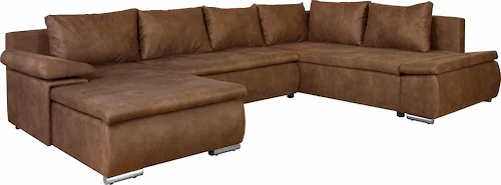 Home affaire Wohnlandschaft »Acra U-Form« mit Bettfunktion und Bettkasten, günstig online kaufen