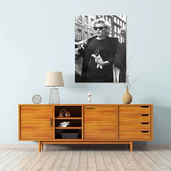 queence Acrylglasbild »Marilyn Monroe mit Sonnenbrille«, Schwarz-Weiß-Frau- günstig online kaufen