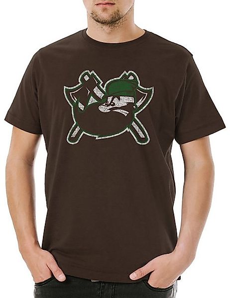 Urban Backwoods Print-Shirt Urban Backwoods Lumberjack Herren T-Shirt Braun günstig online kaufen