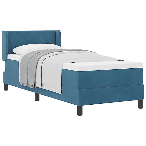 vidaXL Boxspringbett mit Matratze Dunkelblau 200 x 80 cm Polyester 3341496 günstig online kaufen