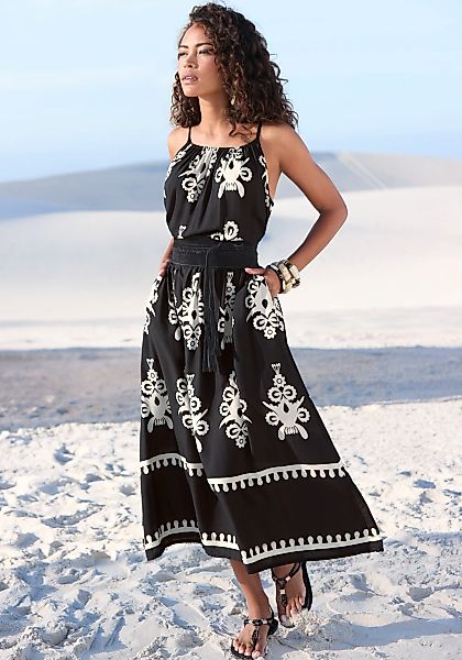 LASCANA Midikleid, aus gewebter Viskose mit Ethnodruck günstig online kaufen