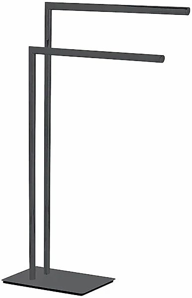 WENKO Handtuchständer "Modell Recco" aus Edelstahl, 2 Handtuchstangen, schw günstig online kaufen