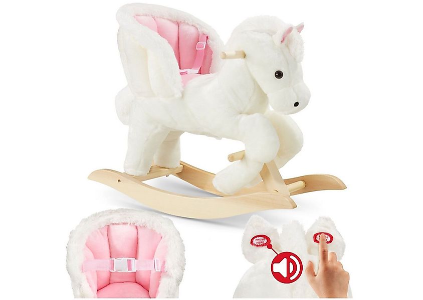 tectake Schaukelpferd, hochwertiges Design, mit 2 Soundeffekten günstig online kaufen