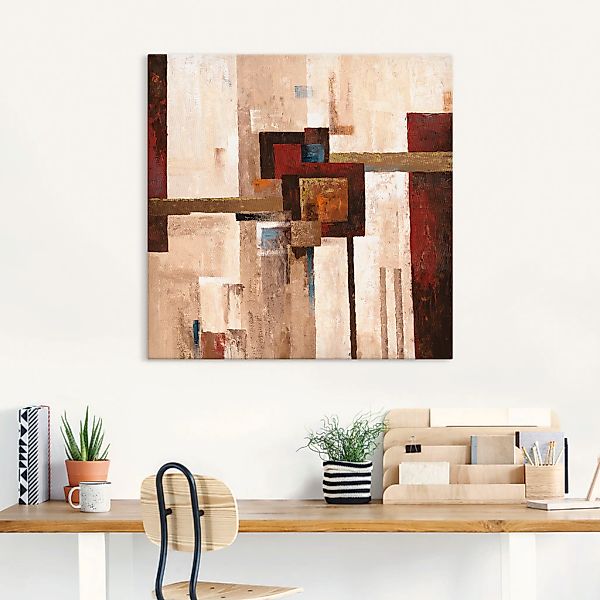 Artland Leinwandbild »Rote und braune Vierecke II«, Muster, (1 St.), auf Ke günstig online kaufen