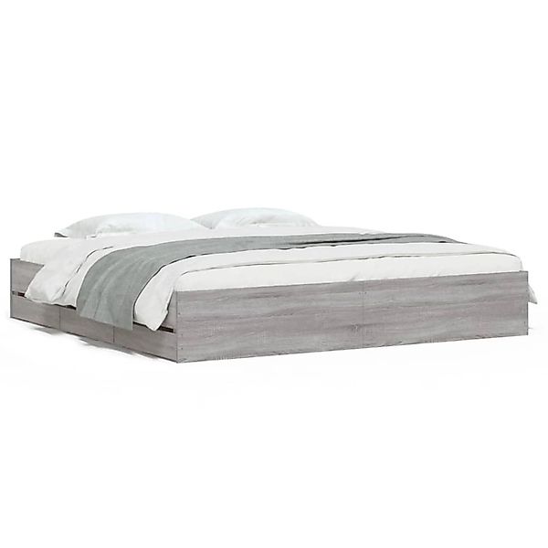 vidaXL Bettgestell mit Schubladen Grau Sonoma 180x200cm Holzwerkstoff193879 günstig online kaufen