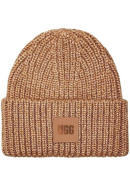 UGG Beanie W CHUNKY RIB BEANIE Wintermütze, Strickmütze mit Logobadge günstig online kaufen