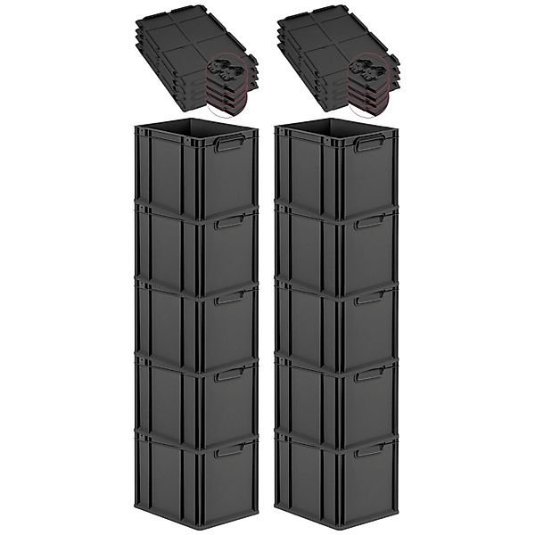 PROREGAL SuperSparSet 10x Eurobox Nextgen Grip Mit Scharnierdeckel Und Schw günstig online kaufen