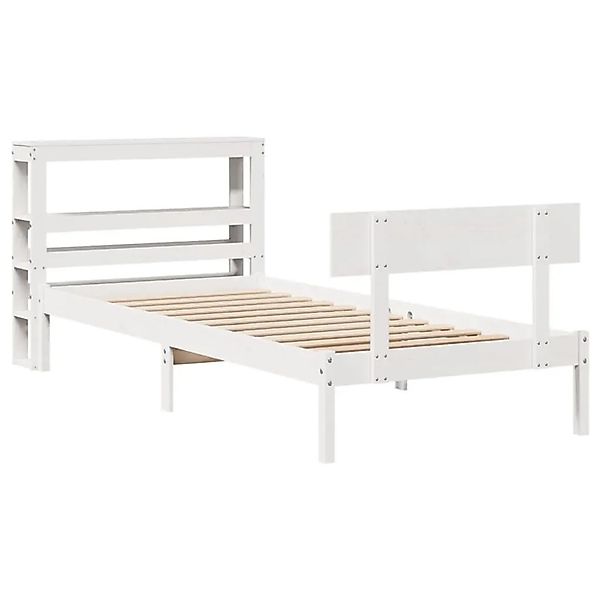 vidaXL Massivholzbett ohne Matratze Weiß 75x190 cm Kiefernholz 3305785 günstig online kaufen