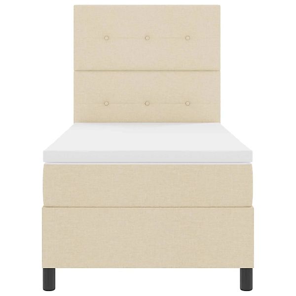 vidaXL Boxspringbett mit Matratze mit LED Creme 90 x 190 cm Stoff 3342835 günstig online kaufen
