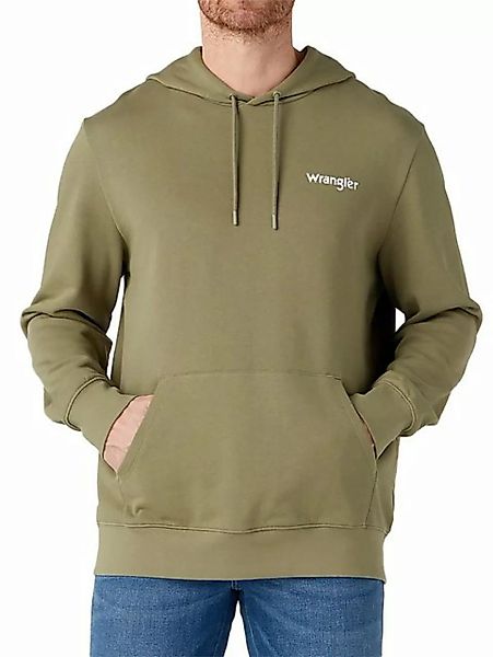 Wrangler Kapuzensweatshirt Regular Fit - Logo Hoodie Deep Lichen Green günstig online kaufen