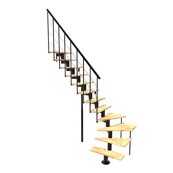 Minka Mittelholmtreppe Comfort Top Turn Buche Schwarz Raumhöhe bis 312 cm günstig online kaufen