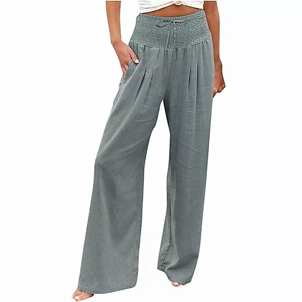 KIKI 2-in-1-Hose Damenhosen lockere lässige, einfarbige Hosen mit hoher Tai günstig online kaufen