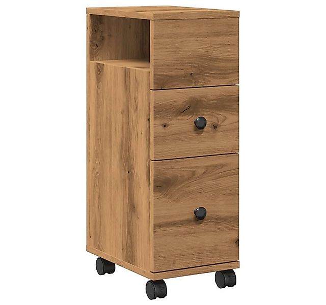vidaXL Fächerschrank Badschrank Schmal mit Rollen Artisan-Eiche Holzwerksto günstig online kaufen