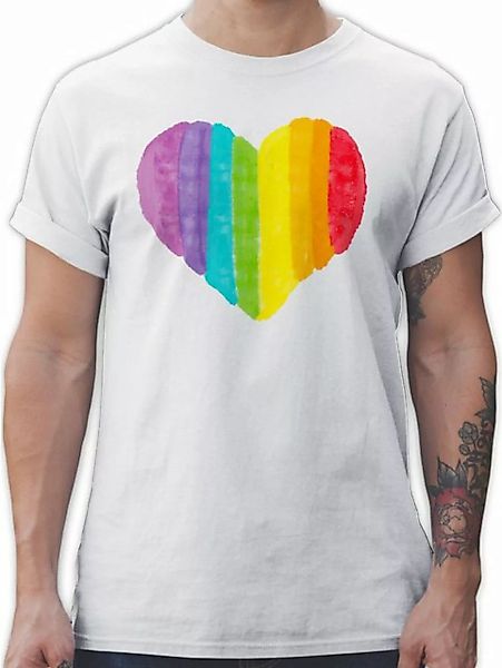 Shirtracer T-Shirt Regenbogen Herz LGBT Kleidung günstig online kaufen