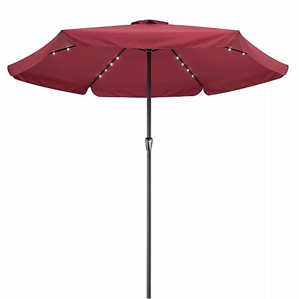 LED Solar Sonnenschirm Athen Rot Ø330cm UV-Schutz 80+ günstig online kaufen