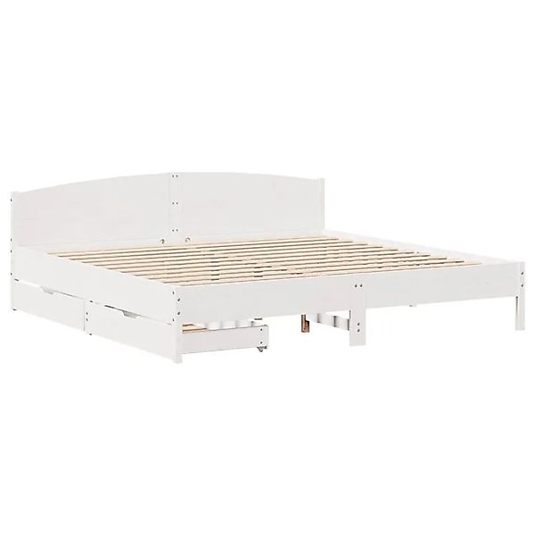 vidaXL Massivholzbett ohne Matratze Weiß 200x200 cm Kiefernholz 3301816 günstig online kaufen