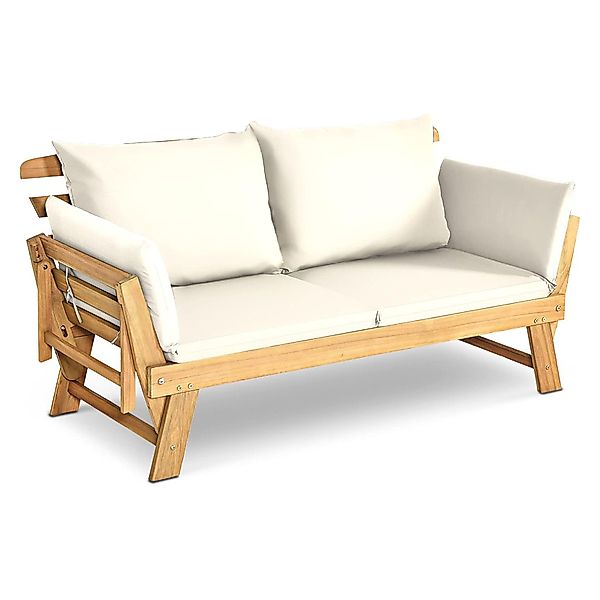 KOMFOTTEU Gartenbank 2-3 Sitzer Holzbank, mit günstig online kaufen