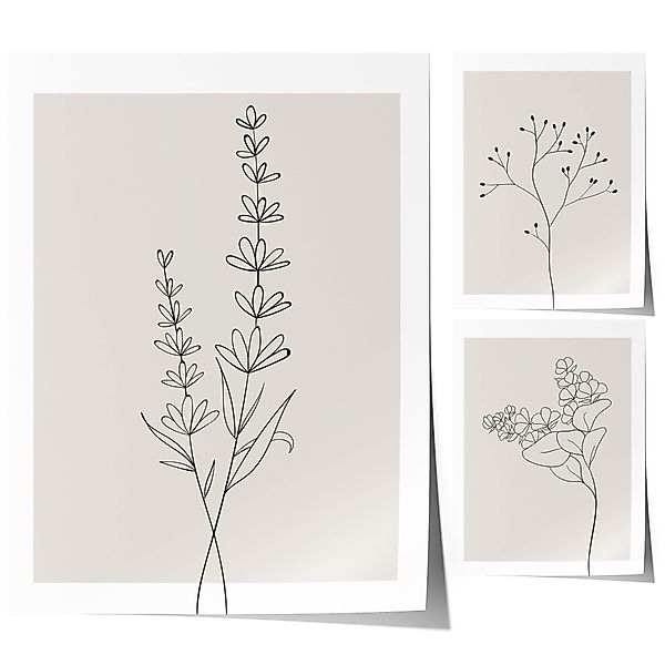 JUSTGOODMOOD Poster Premium ® Blumen Minimalistisch günstig online kaufen