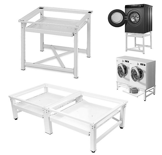 XERSEK Waschmaschinenuntergestell Einzel/Doppel Stahl Waschmaschinen Sockel günstig online kaufen