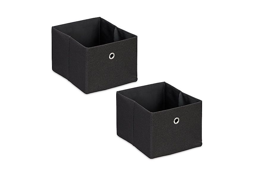 relaxdays Aufbewahrungsbox im 2er Set, schwarz günstig online kaufen
