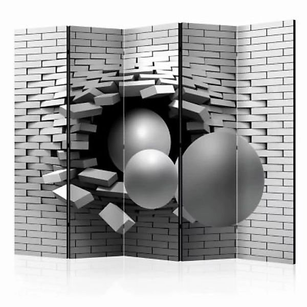 artgeist Paravent Brick In The Wall II [Room Dividers] grau Gr. 225 x 172 günstig online kaufen