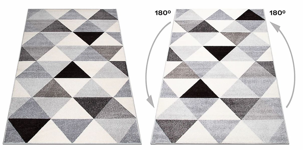 my home Teppich »Berlad Geo« rechteckig 9 mm Höhe mit besonders weichem Flo günstig online kaufen