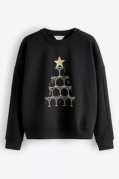 Next Sweatshirt Glitzernd verzierter Weihnachtspullover (1-tlg) günstig online kaufen