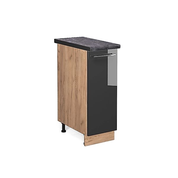 Vicco Apothekerschrank Fame-Line Anthrazit Hochglanz/Goldkraft Eiche 30 cm günstig online kaufen