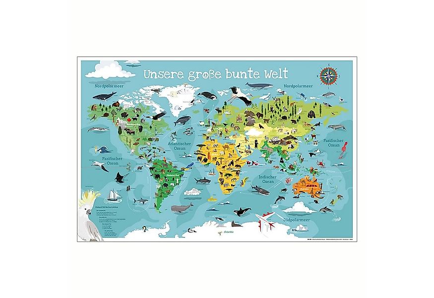 Close Up Poster KinderWeltkarte XL Poster Unsere große bunte Welt 91,5 x 61 günstig online kaufen