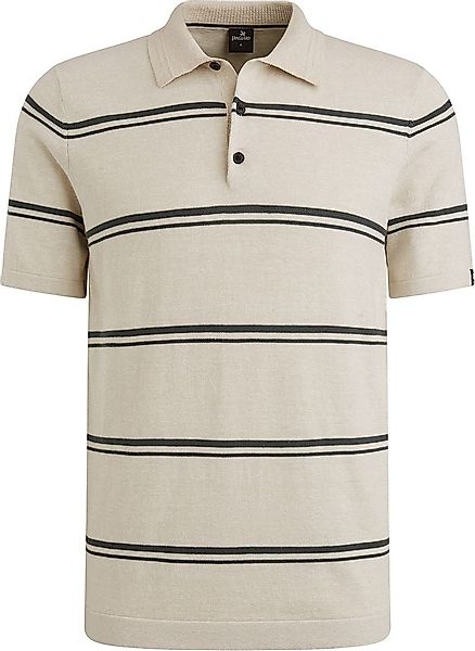 Vanguard Knitted Poloshirt Streifen Beige - Größe L günstig online kaufen